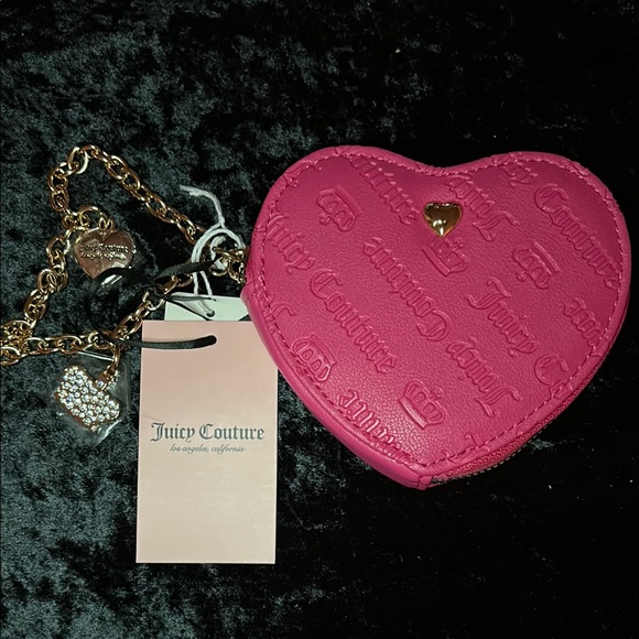 Juicy Couture Handbags - Juicy Couture Pink and Gold Heart Zip Around